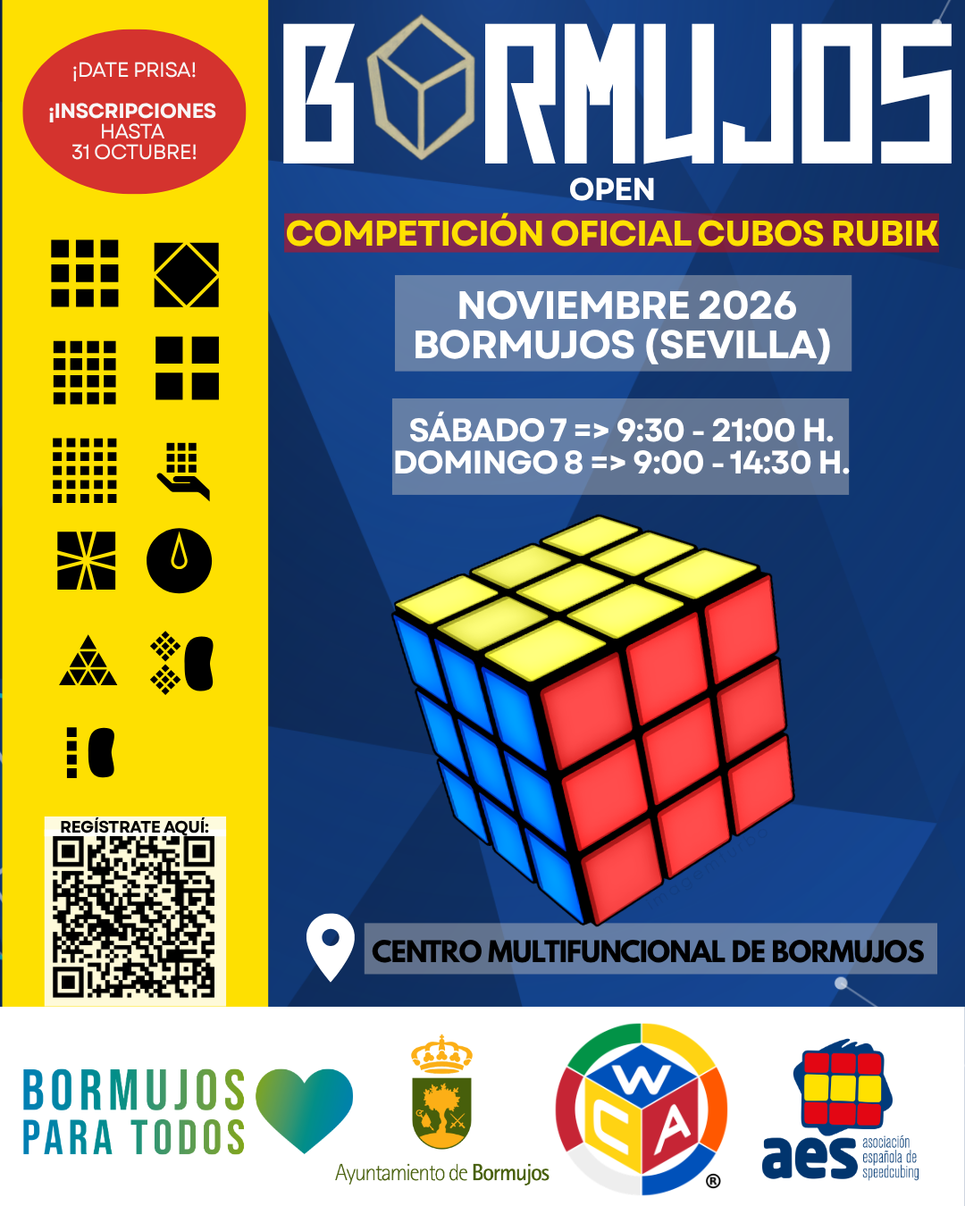 CARTEL CAMPEONATO CUBO DE RUBIK BORMUJOS 2026